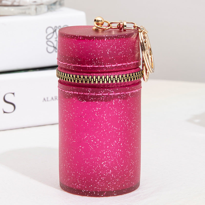 Wholesale PVC Candy Color Lipstick Storage Keychain