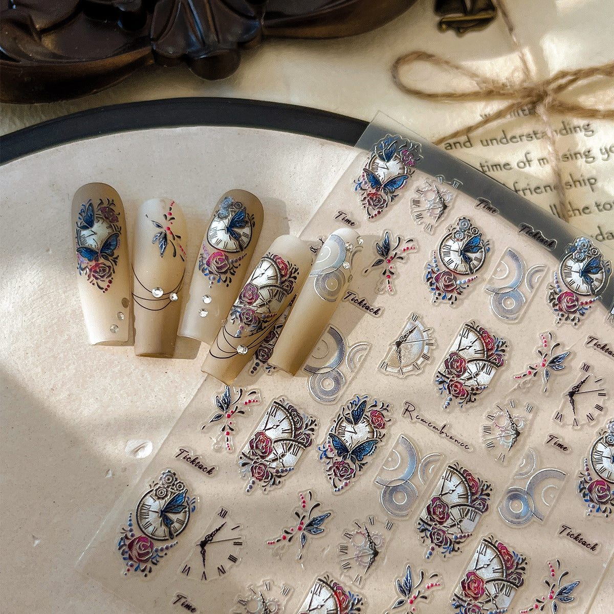 Wholesale Net red colorful butterfly nail art sticker