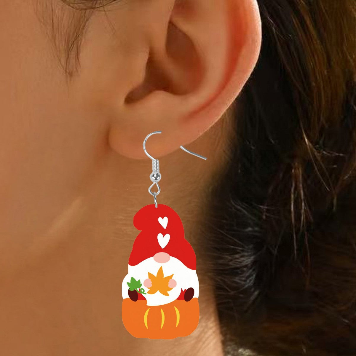 Wholesale Leather Earrings Autumn Thanksgiving Dwarf Pumpkin Leather Earrings