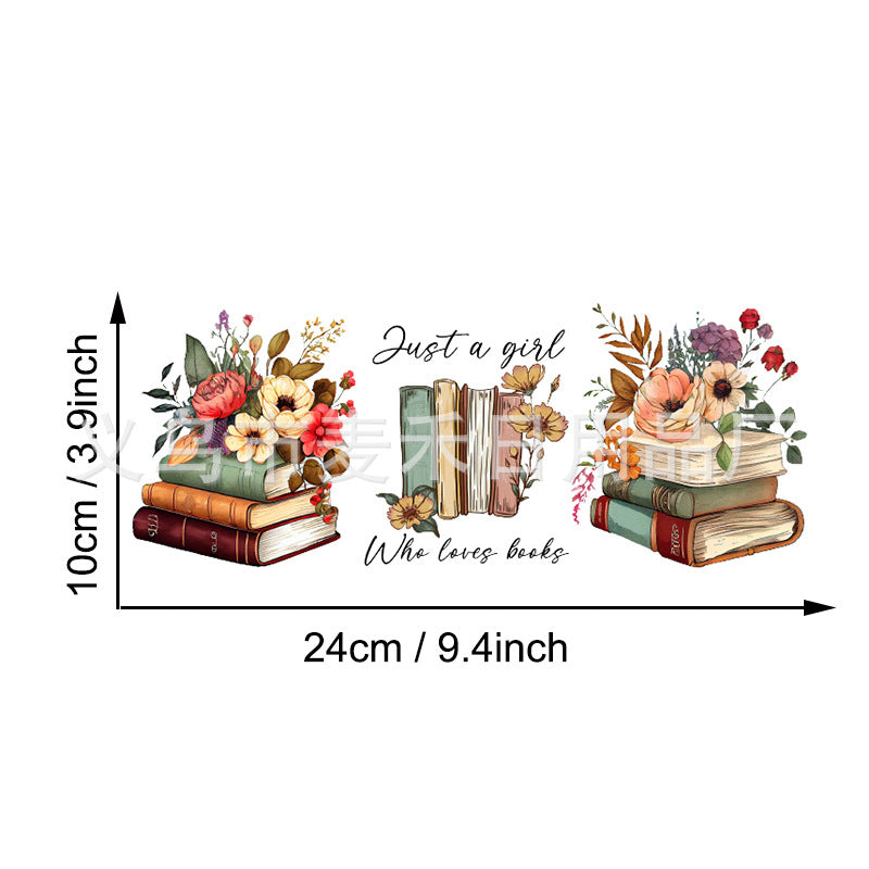 Wholesale 5pcs Book Pattern UV DTF Cup Sticker