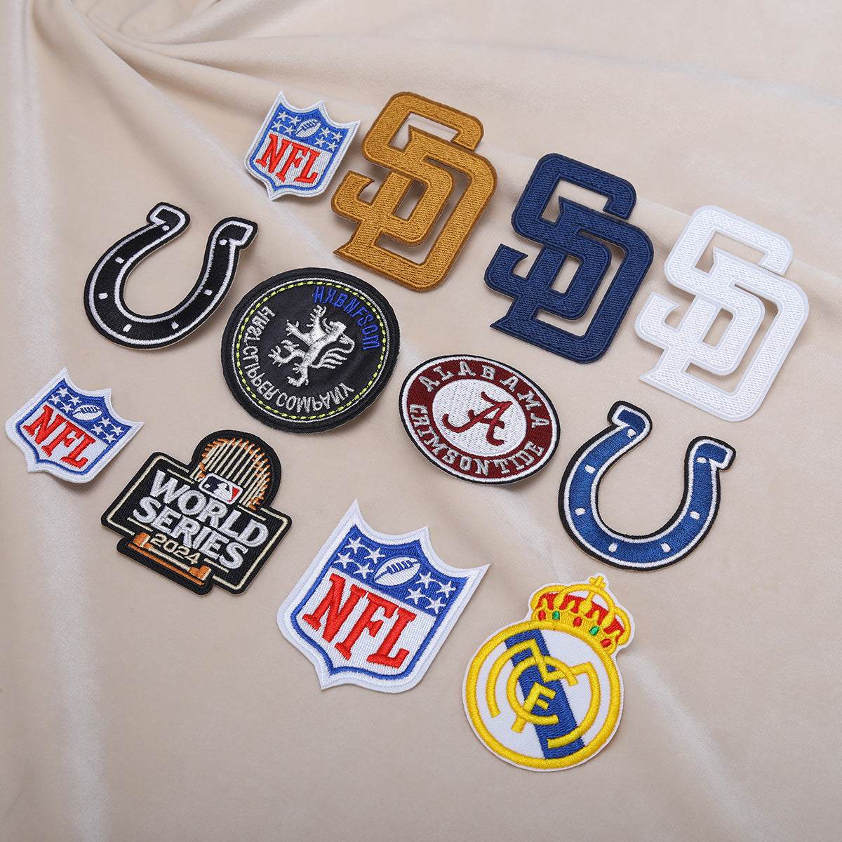 Wholesale  Embroidered Cloth Stickers Adhesive Back Sports Embroidered Cloth Stickers