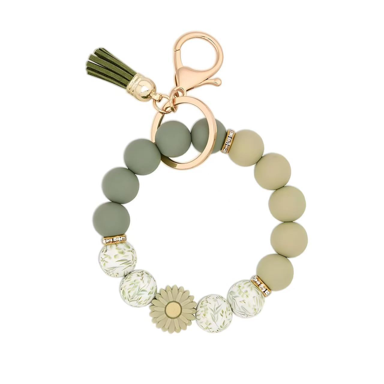 Wholesale  Silicone Bead Bracelet Keychain