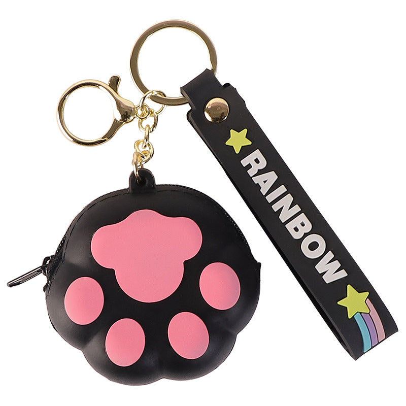 Llavero de monedera de monedas de monedas de gato de silicona de silicona al por mayor