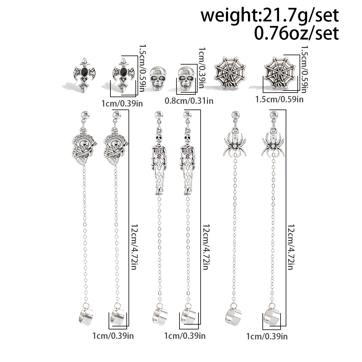 Wholesale Rose  Bloody Cross Earring Set