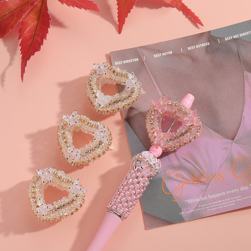 Wholesale Love Hollow Butterfly Full Diamond Straight Hole Heavy Loose Beads