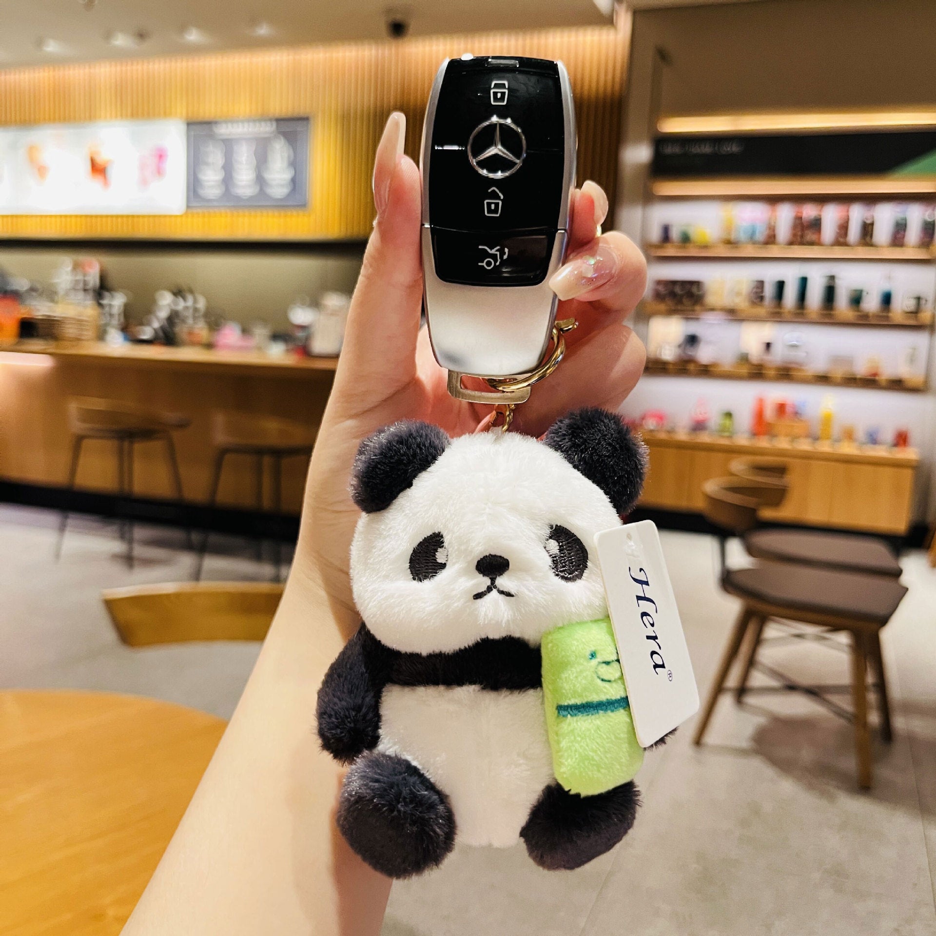 Wholesale Cute Cartoon Plush Ball Panda Keychain