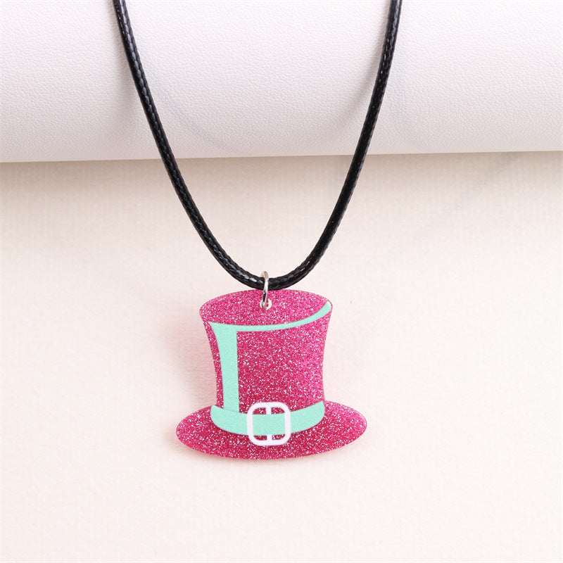 Wholesale Valentine's Day Sweater Hat Acrylic Necklace