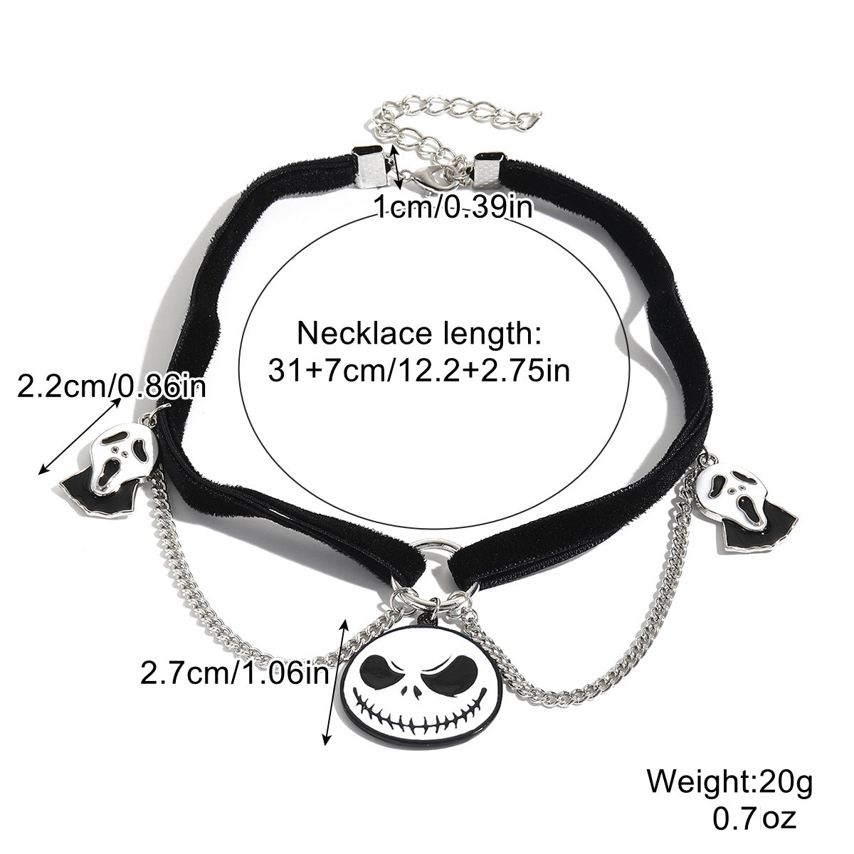 Wholesale Halloween Skull Pumpkin Dark Wind Necklace