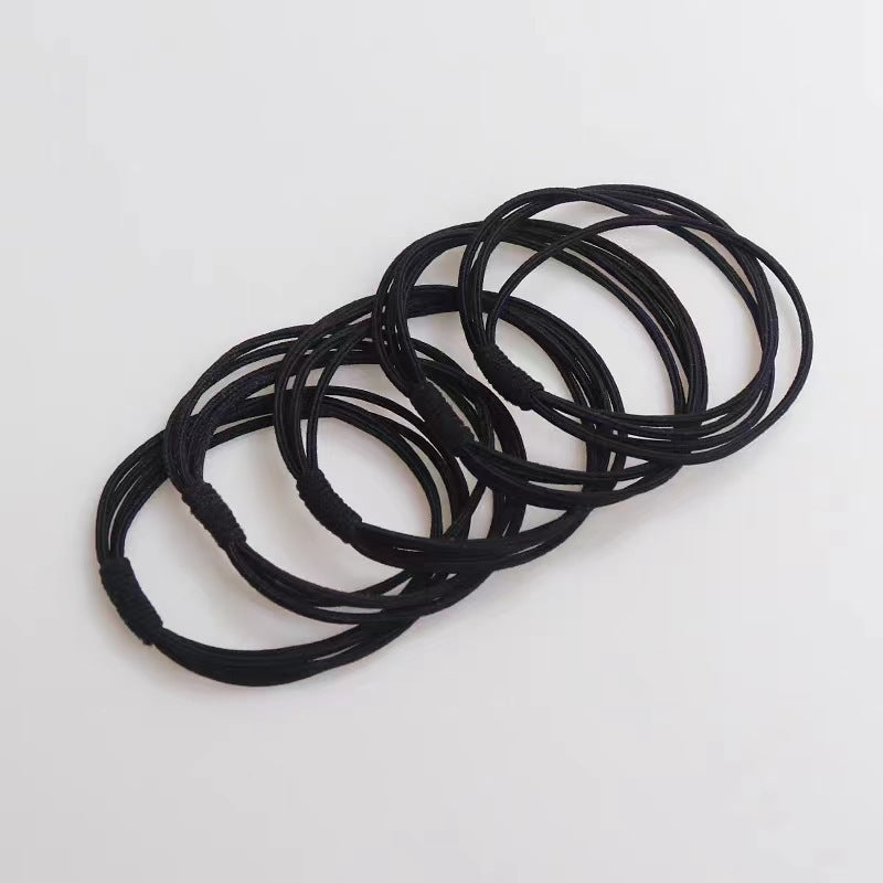 Wholesale Rubber Band High Elasticity, Durable Black, No Damage To Hair, Meatballs Hair Scrunchies