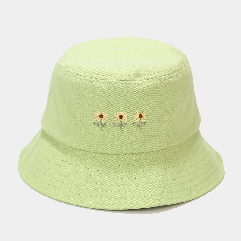 Wholesale Cotton Small Flower Embroidery Bucket Hat