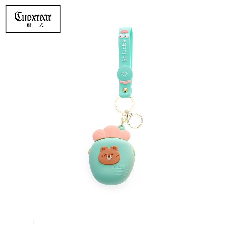 Wholesale Cute Radish Strawberry Mini Coin Purse Silica gel Keychain