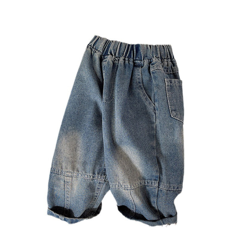 Wholesale Cotton Boys' Straight Leg Loose Fitting Jeans