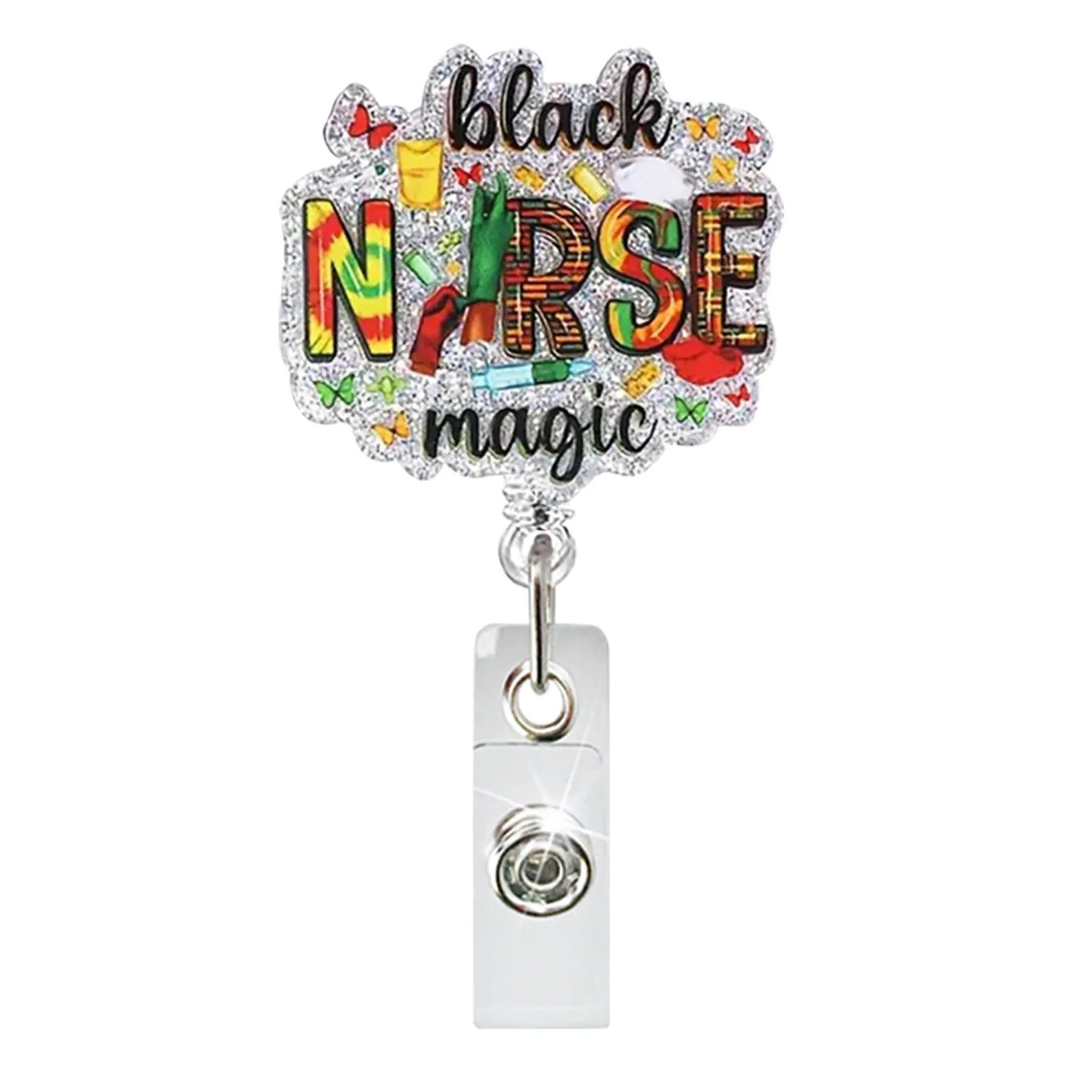 Wholesale  Hospital Staff Acrylic Badge Reel Doctor Nurse Organ Department Telescopic Easy Pull Buckle