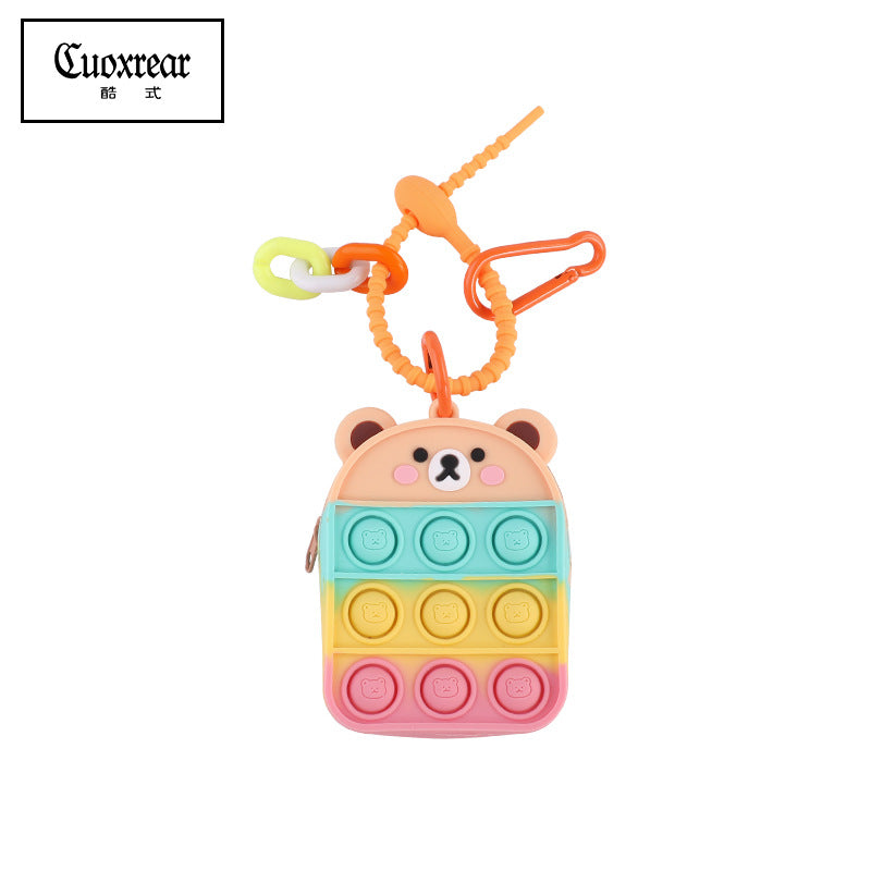 Wholesale Cute Unzipped Coin Purse Cartoon Silica gel Keychain