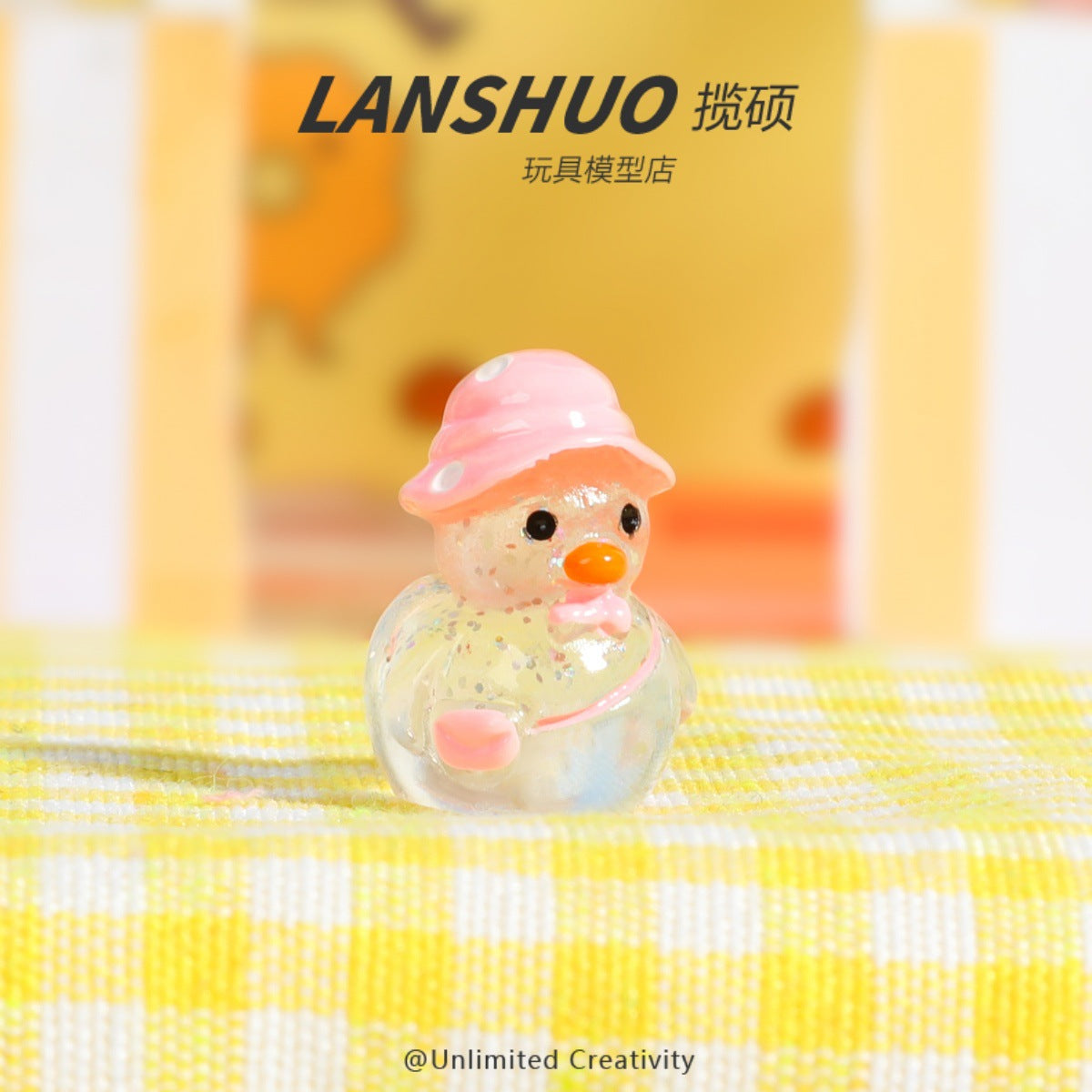 Wholesale cute 3D exquisite glitter hat backpack duck decoration