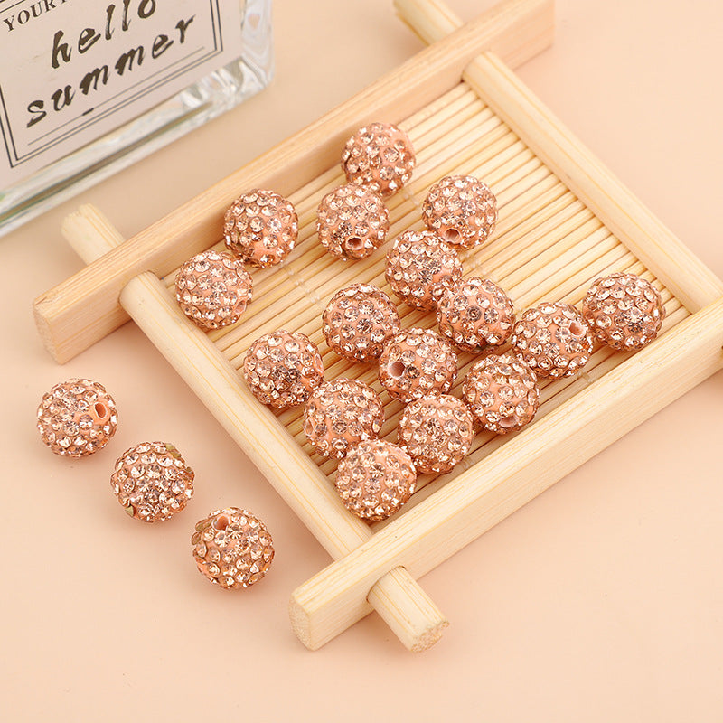 Wholesale10PCS Straight Hole Clay Drill Ball Beads DIY Hand Rhinestones Beads