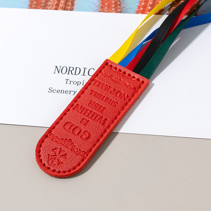 Wholesale Web leather colorful ribbon bookmark