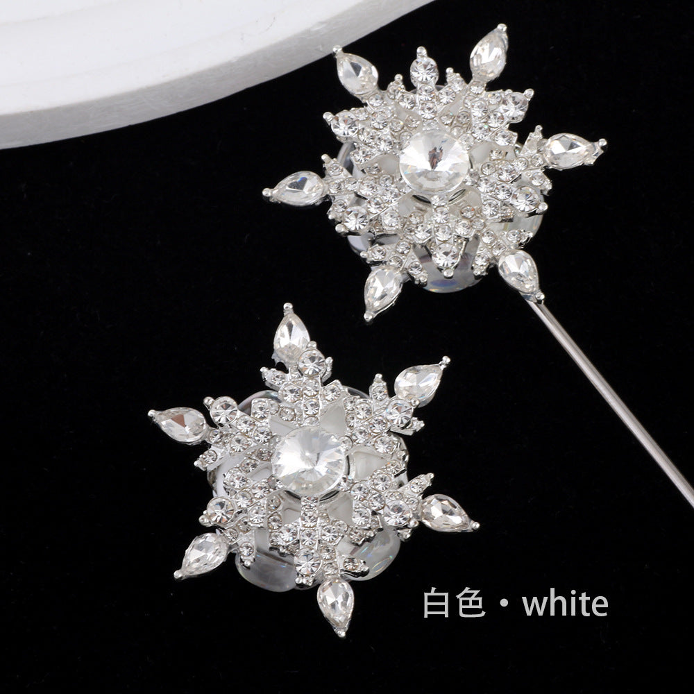 Wholesale 2pcs/pack New  Snow Alloy Clay Straight Hole Beads DIY Accessories