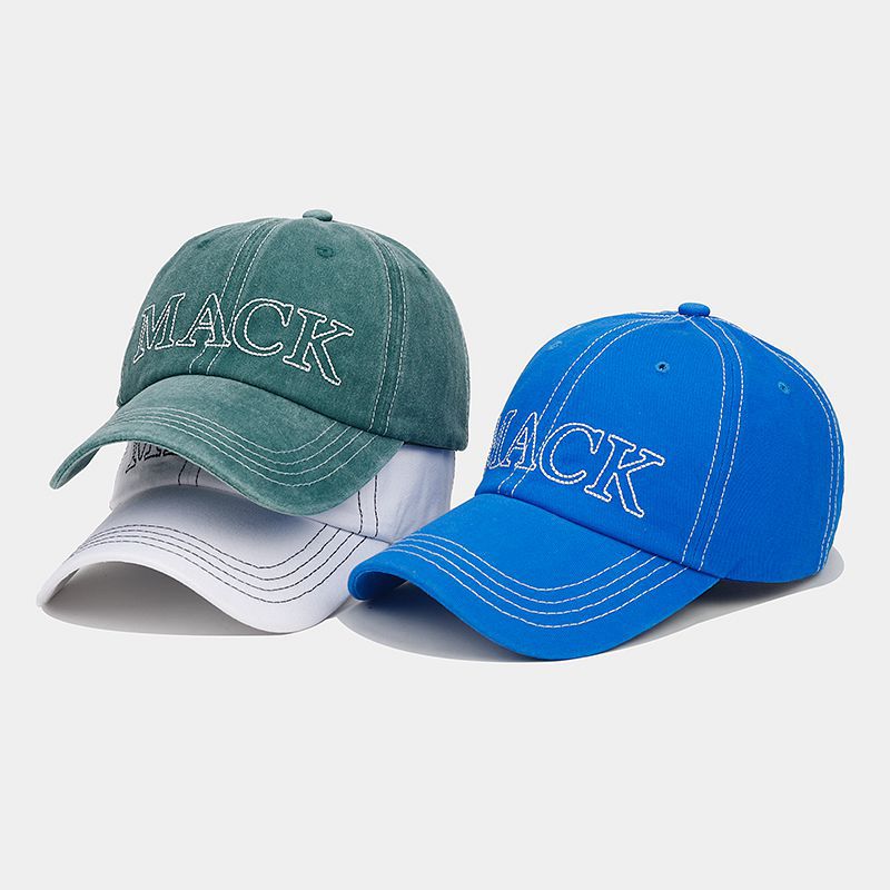 Wholesale Washed Cotton Topstitch Embroidered Letters Baseball Cap