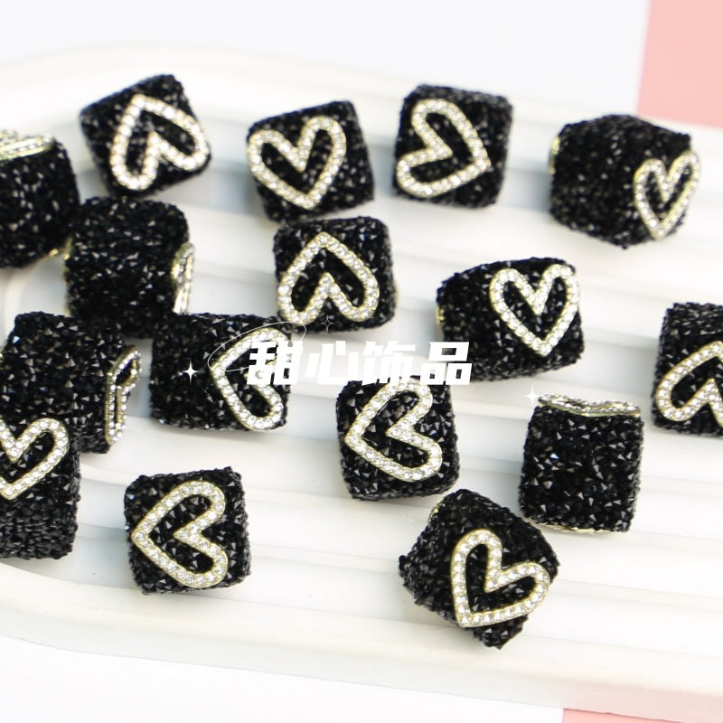 Wholesale 5pcs/pack Black cube sugar diamond DIY beads