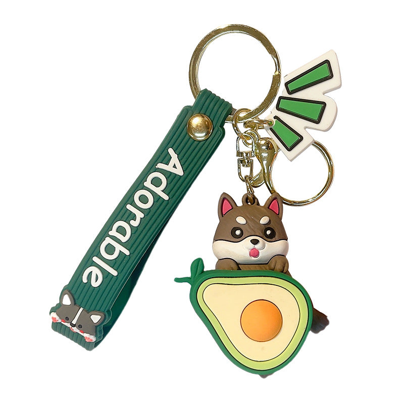 Wholesale Cute Watermelon Shiba Inu PVC Keychain