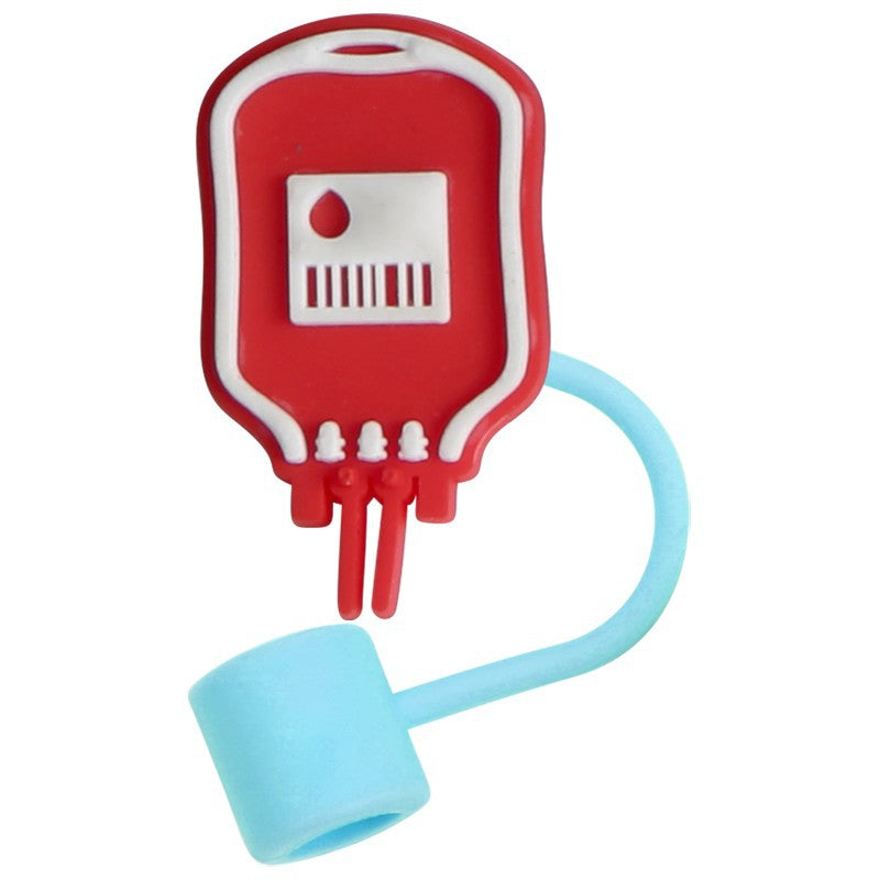 Wholesale 10pcs Medical Cartoon Organ Silicone Straw Cap Cup Accessories