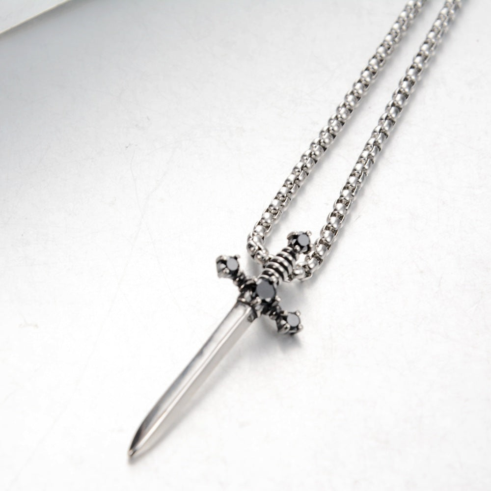 Wholesale Hip-Hop All-match Titanium Steel Diamond-encrusted Sword