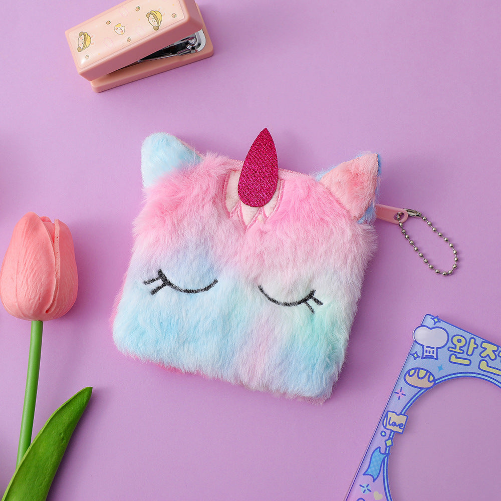 Wholesale Cartoon Unicorn Plush Coin Purse