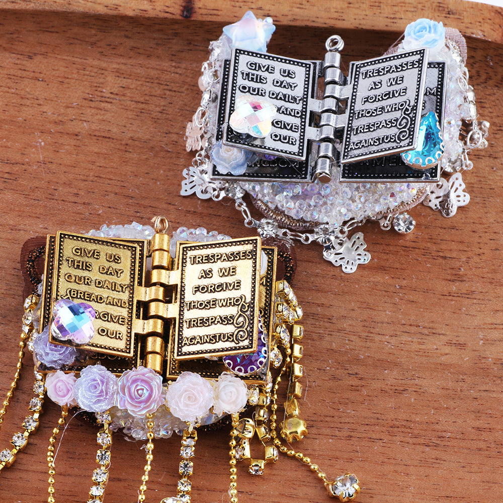 Wholesale 2PCS Heavy Industry Magic Book DIY Drill Ball Can Wear Straight Hole Beads