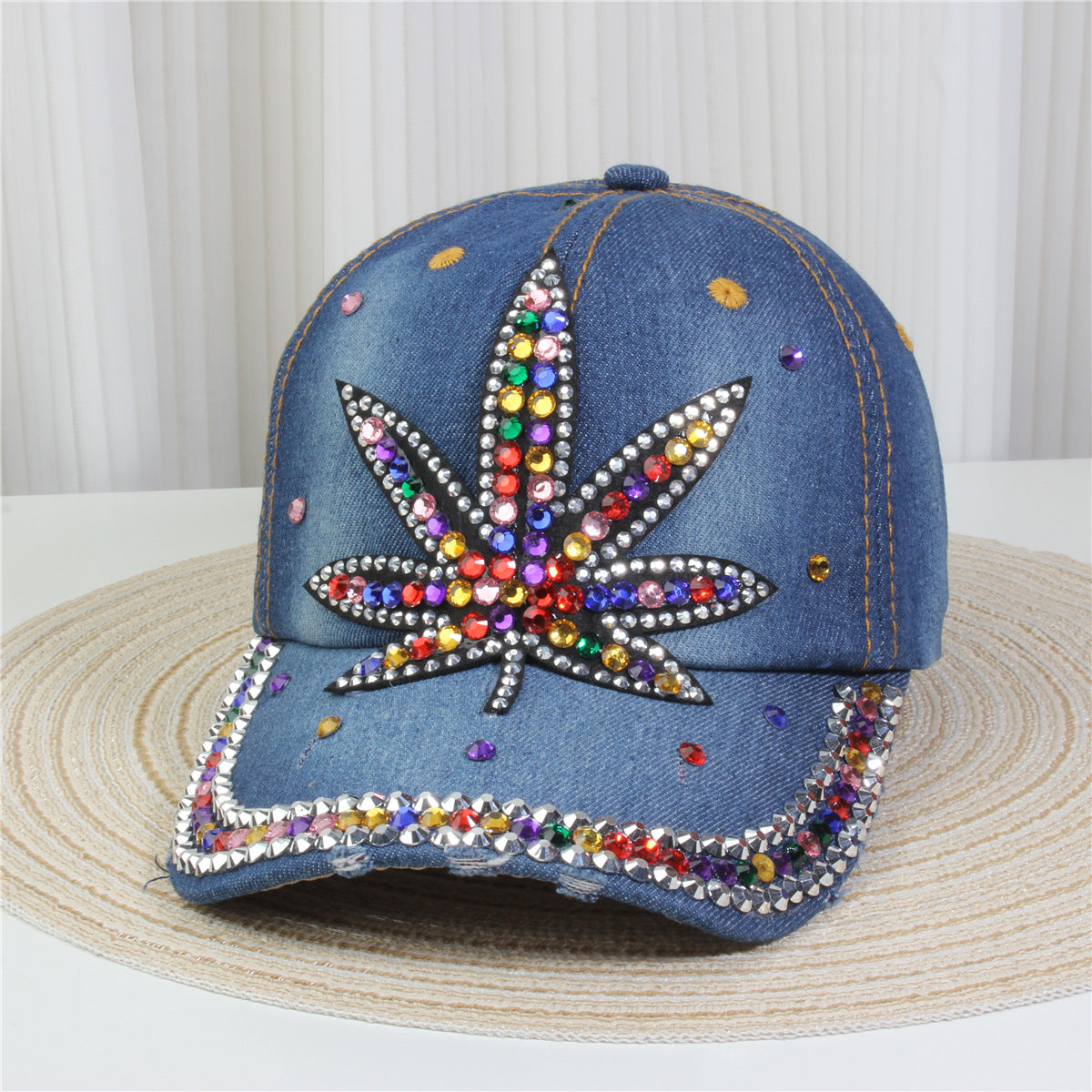 Wholesale British Denim Diamond Casual Baseball Cap