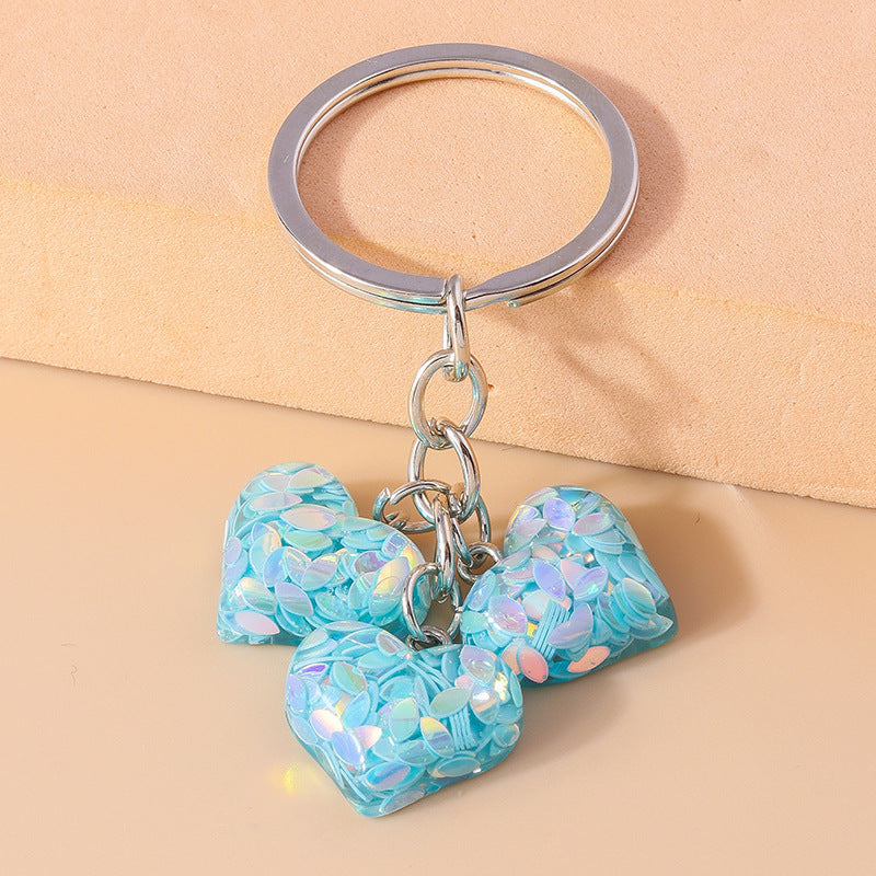 Wholesale Color Love Sequin Keychains