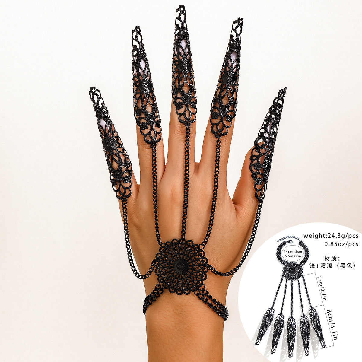 Wholesale Gothic  mitten tapered tassel nail bracelet