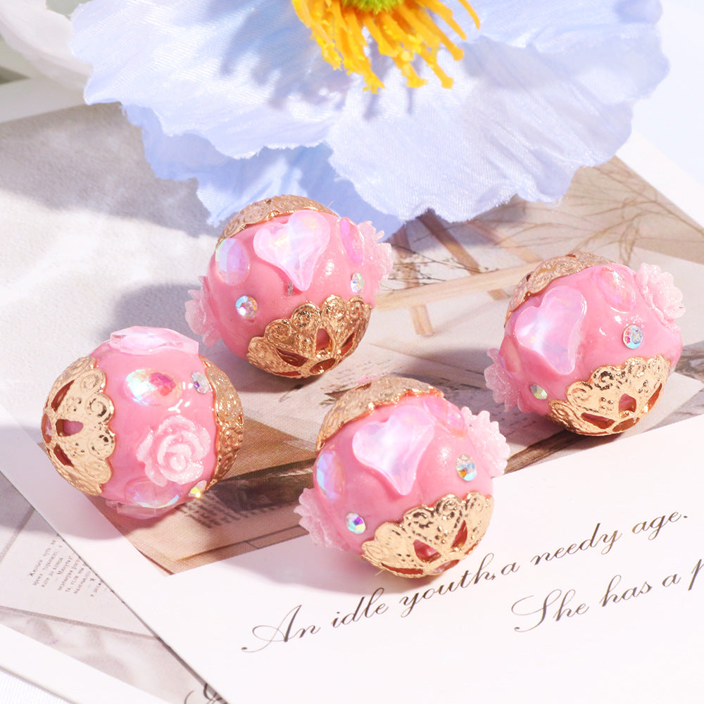 Wholesale Nepalese ethnic style love loose beads straight hole beads DIY