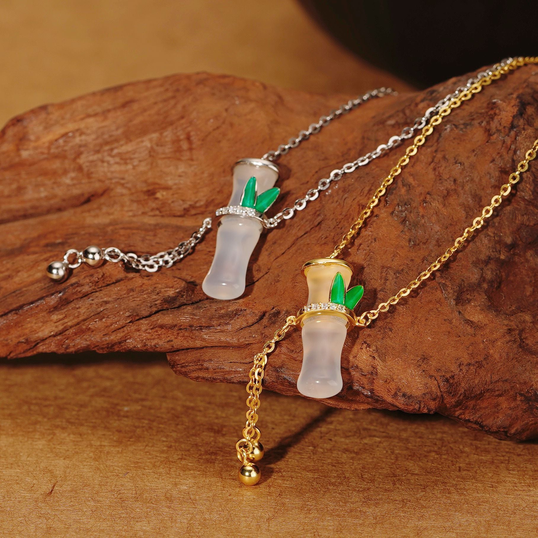 Wholesale Antique White Chalcedony Bamboo Necklace