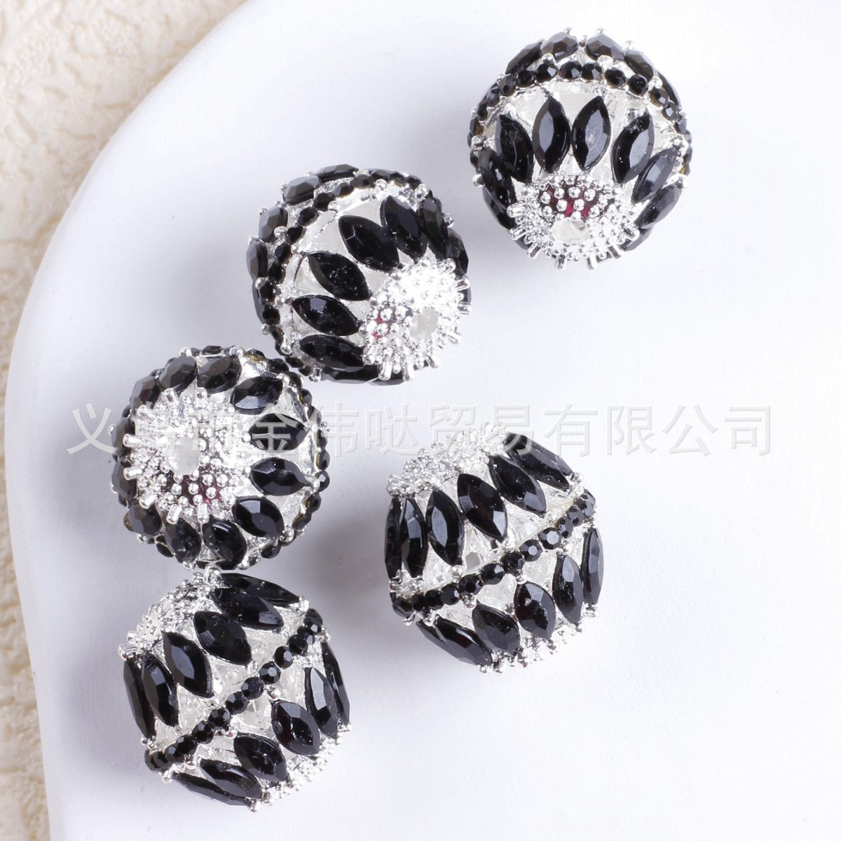 Wholesale 10pcs Heavy Duty Diamond Alloy Zircon Chain Chain Hollow Beads