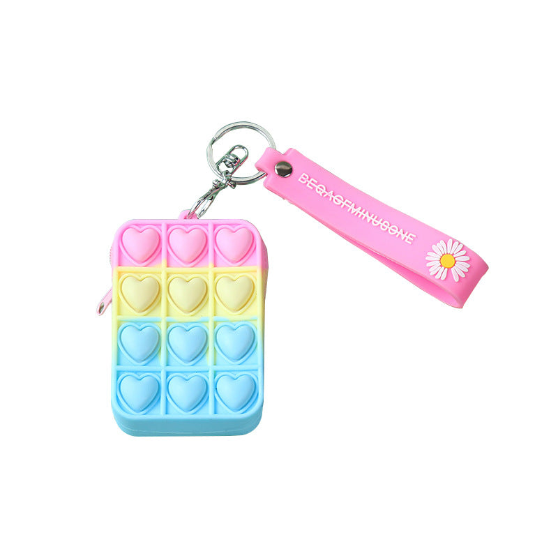 Wholesale Stress Relief Silicone Coin Purse Keychain