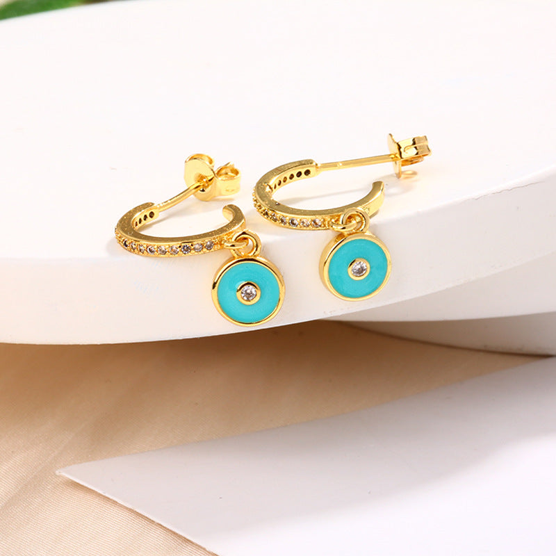 Wholesale Geometric Round Copper Earrings