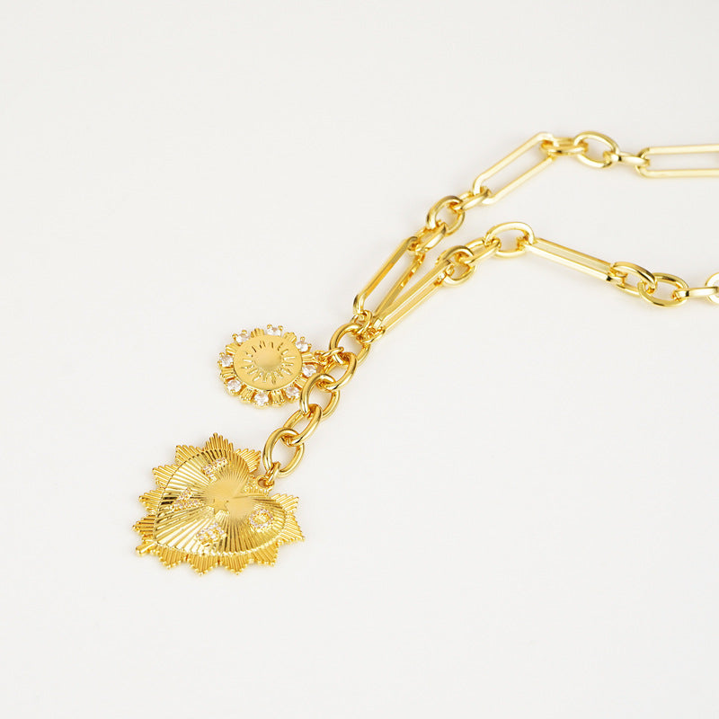 Wholesale 18k Real Gold Electroplated Love Necklace