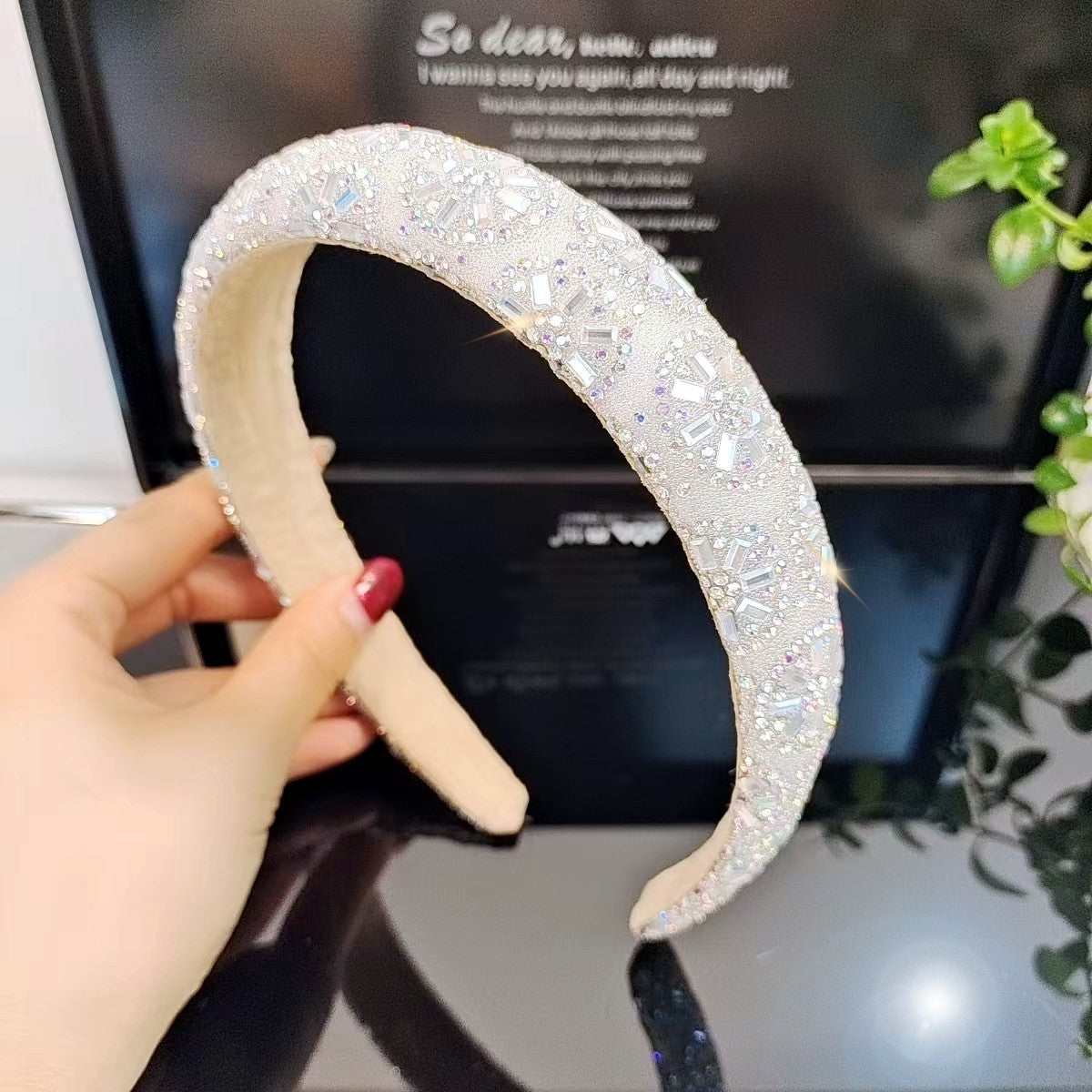 Wholesale Heavy Industries Shining Crystal High Headtop Light Luxury Fashion Versatile High End Headband