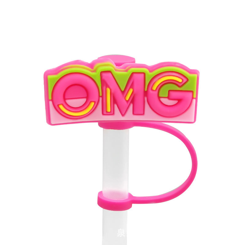 Wholesale of 10pcs Sweetheart Series Patterned Silicone Straw Sets