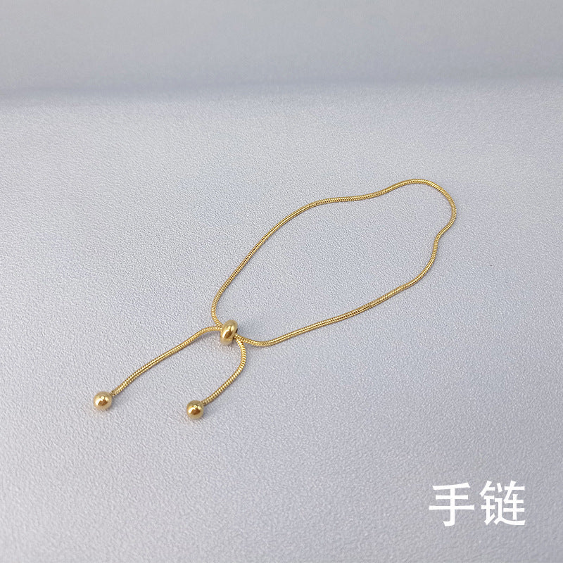 Wholesale 18K Gold Snake Bone Simple Ins Forest Style Adjustable Length Non-fading Bracelet