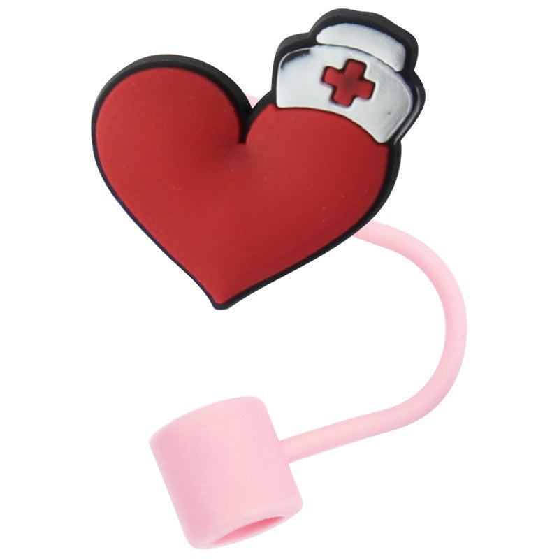 Wholesale 10pcs Medical Cartoon Organ Silicone Straw Cap Cup Accessories