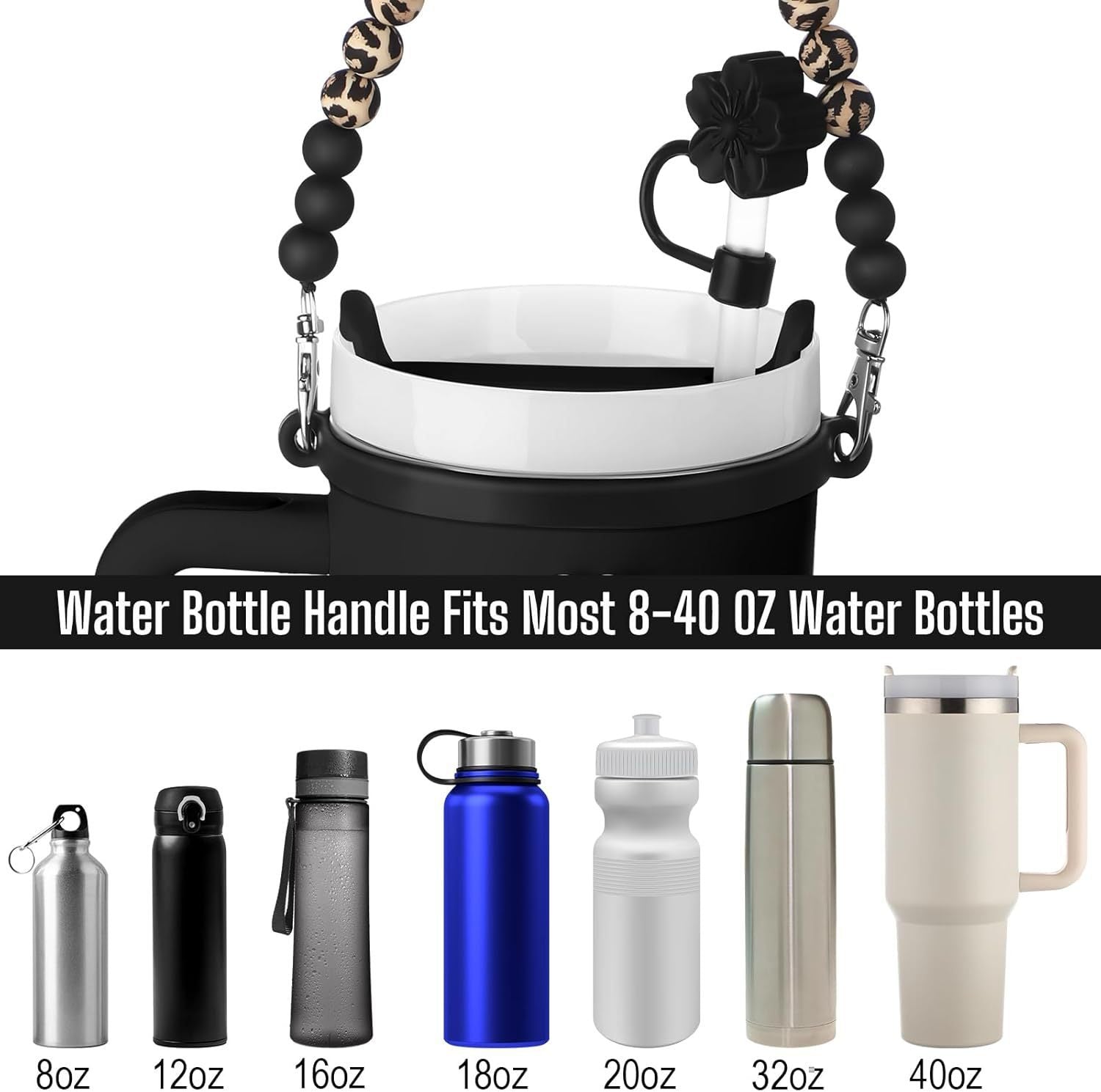 Wholesale Cup with colorful silicone cup cover, hand rope, cup chain, flower straw