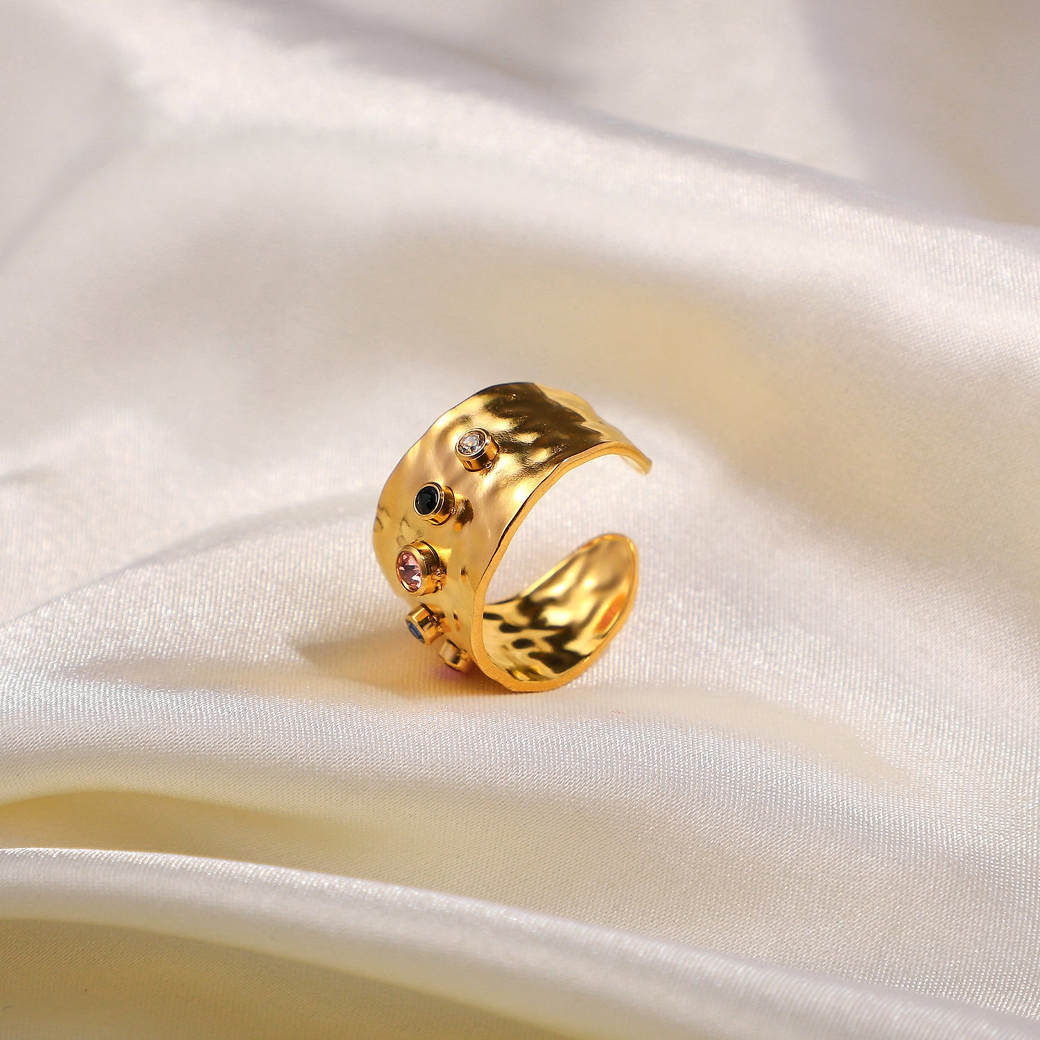 Wholesale Stainless Steel 18K Gold Plated Adjustable Rings