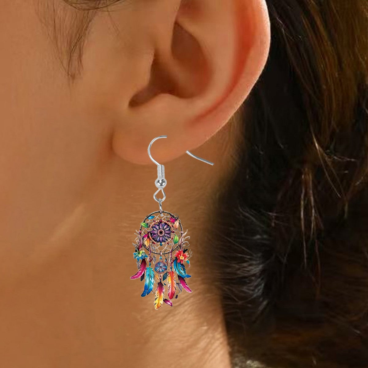 Wholesale Dreamcatcher acrylic earrings