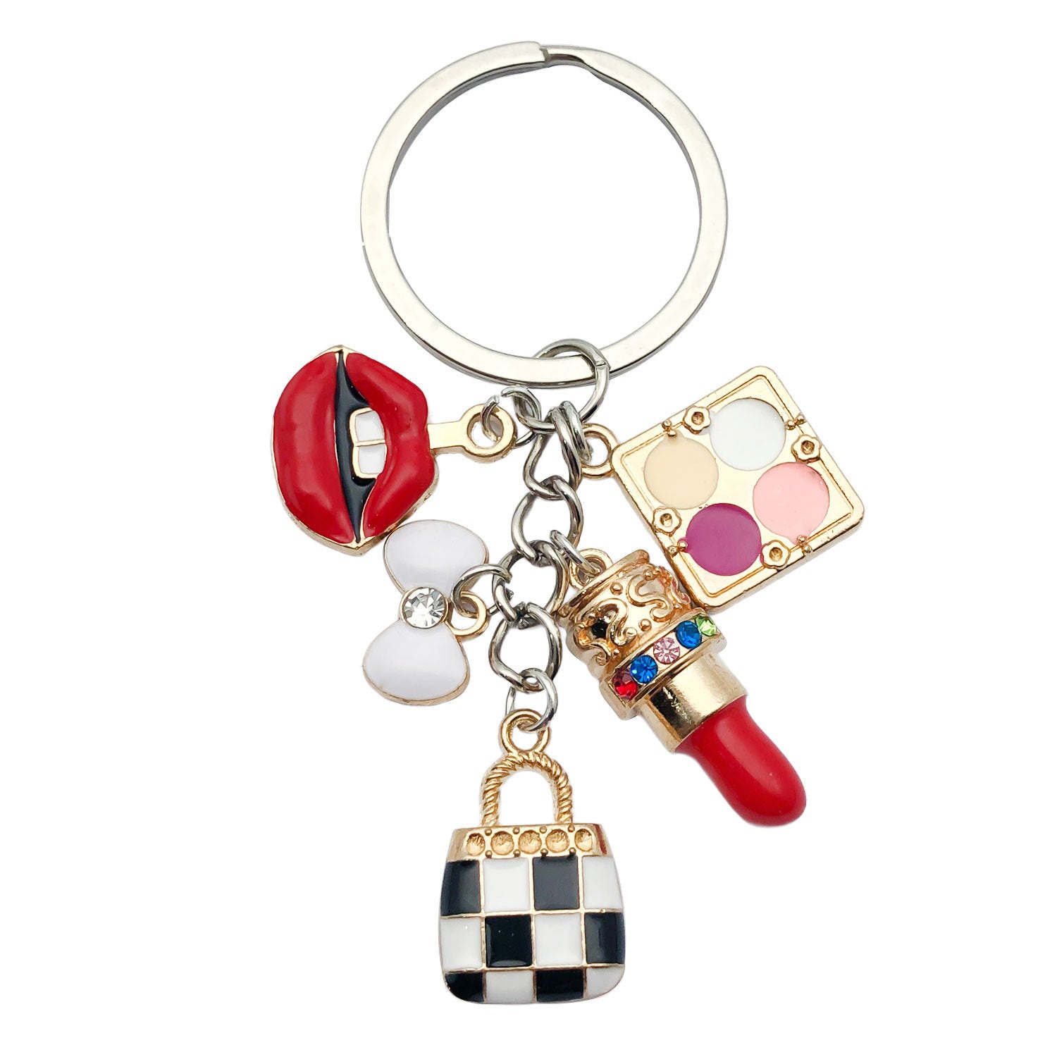 Wholesale Lipstick High Heels Red Wine Glass Alloy Keychain