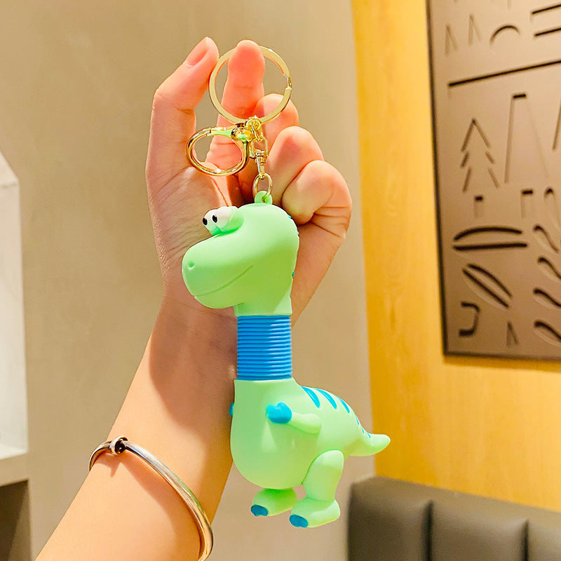 Wholesale Creative Cartoon Telescopic Dinosaur Doll Toy Car PVC Keychain
