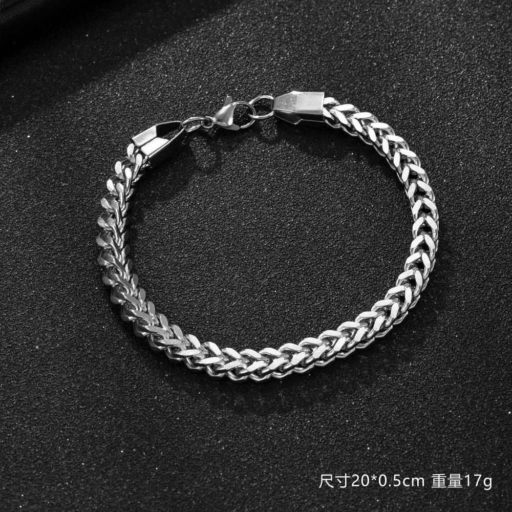 Wholesale Hip hop trendy Cuban chain titanium bracelet