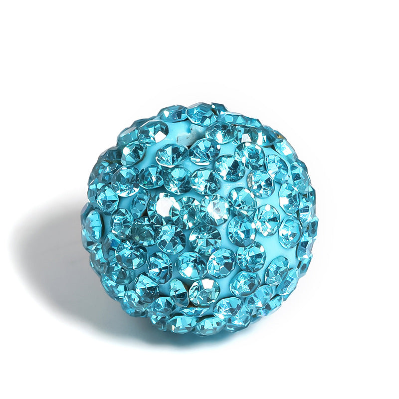 Wholesale 10pcs/pack 16mm Shambhala Clay Drill Ball Colorful Rhinestone Soft Clay Beads