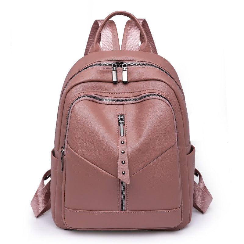 Wholesale Ladies Retro Large Capacity PU Soft Leather Travel Backpack